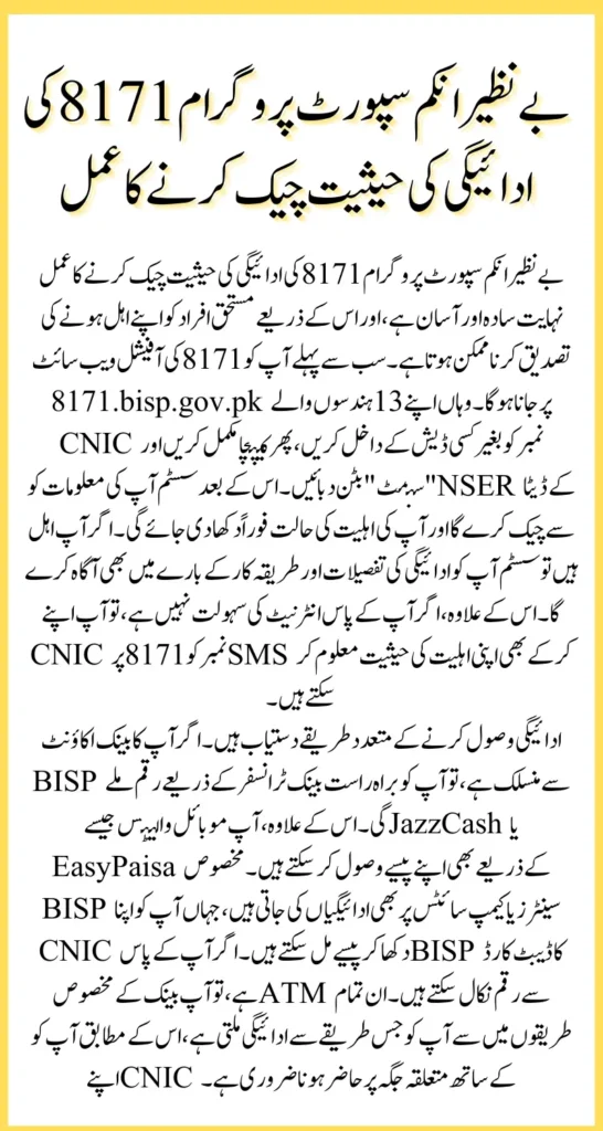 BISP 8171 Payment Eligibility Check Know Full Guide Of Online And Offline Methods 2025