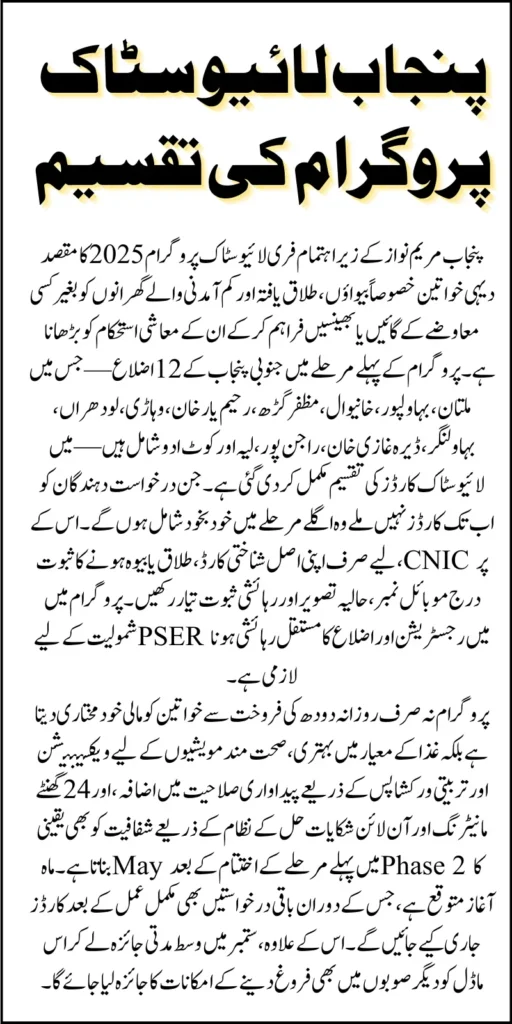 CM Punjab Free Livestock Program 2025 Distribution Has Been Completed In All Districts