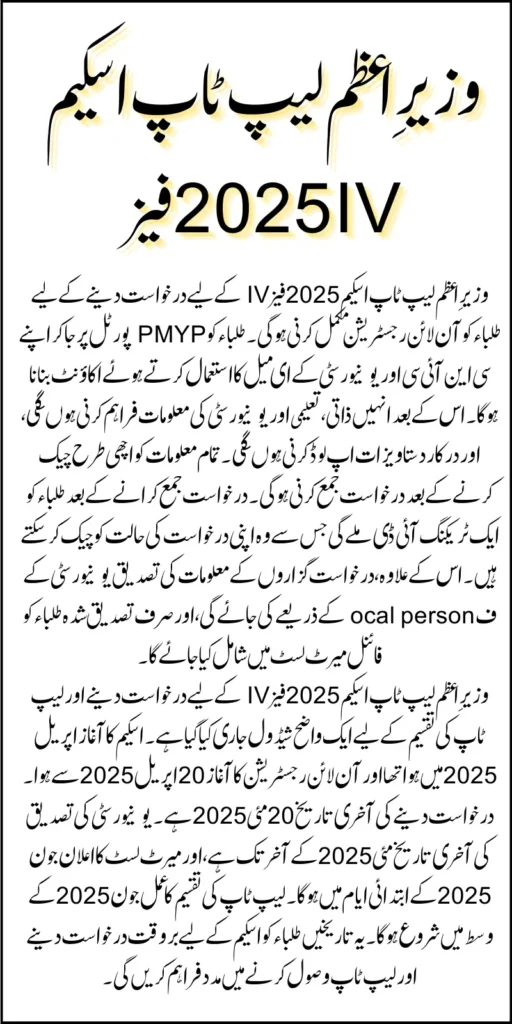 Shahbaz Sharif Laptop Scheme 2025 Online Registration Via pmyp.gov.pk Know All Detail